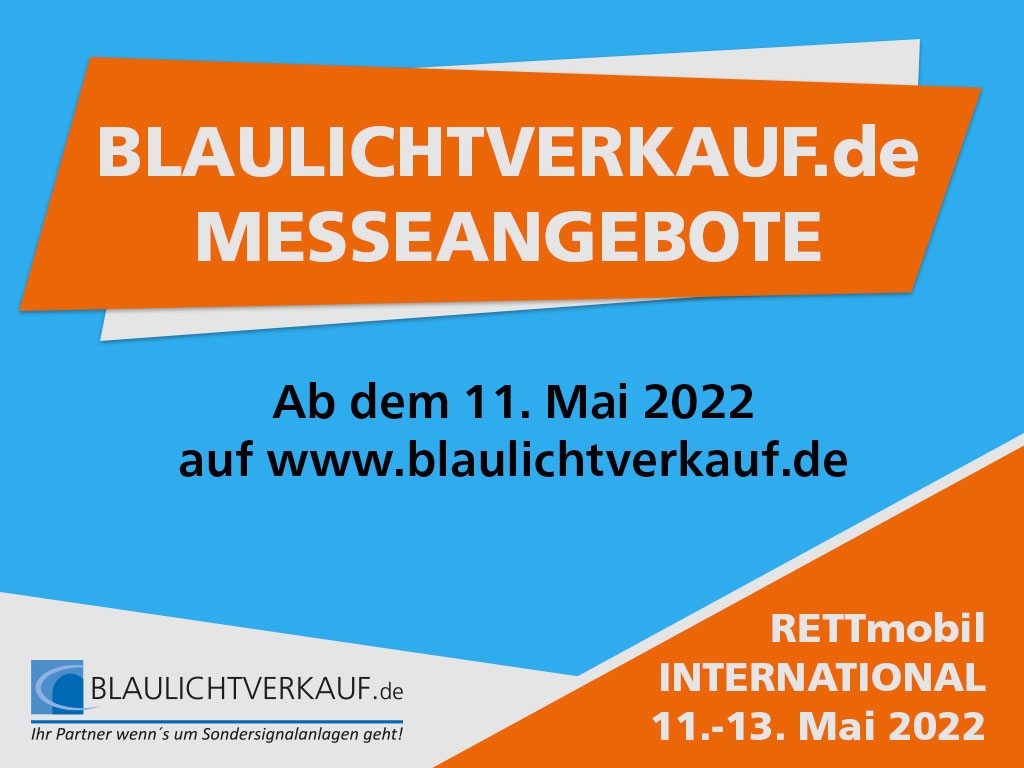 BLAULICHTVERKAUF.de Messeangebote zur RETTmobil 2022